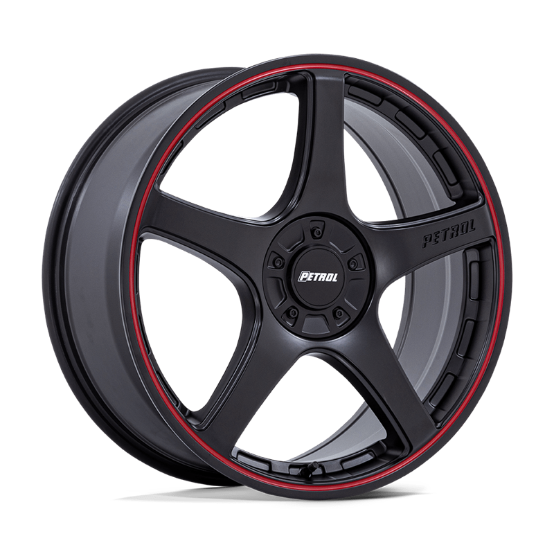 Petrol | PE003 P2E 19x8.0 ET40 - MATTE BLACK W/ RED LIP