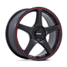 Petrol | PE003 P2E 19x8.0 ET40 - MATTE BLACK W/ RED LIP