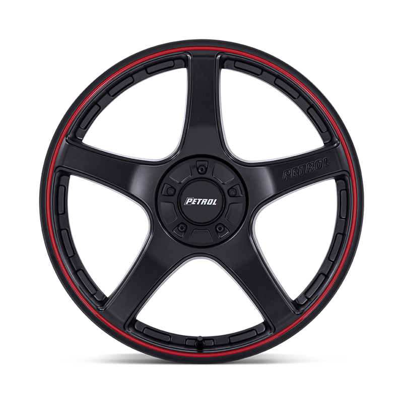 Petrol | PE003 P2E 19x8.0 ET40 - MATTE BLACK W/ RED LIP