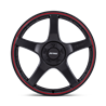 Petrol | PE003 P2E 19x8.0 ET40 - MATTE BLACK W/ RED LIP
