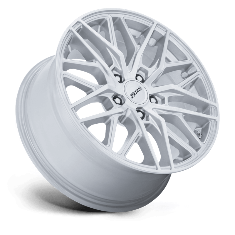 Petrol | PE004 P3E 20x8.5 ET40 - MACHINED BRUSHED GLOSS SILVER