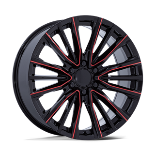 Performance Replicas | PR223 22x9.0 ET28 - GLOSS BLACK MILLED RED