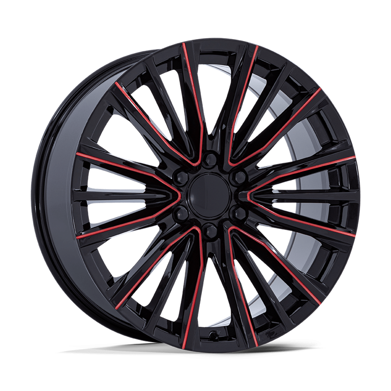 Performance Replicas | PR223 22x9.0 ET28 - GLOSS BLACK MILLED RED