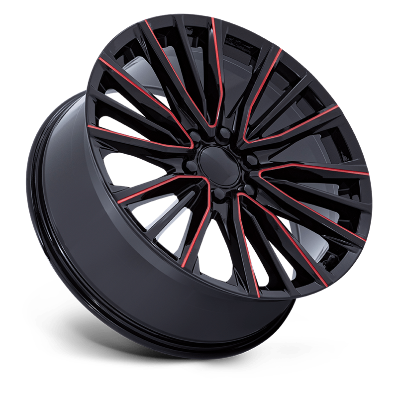 Performance Replicas | PR223 22x9.0 ET28 - GLOSS BLACK MILLED RED