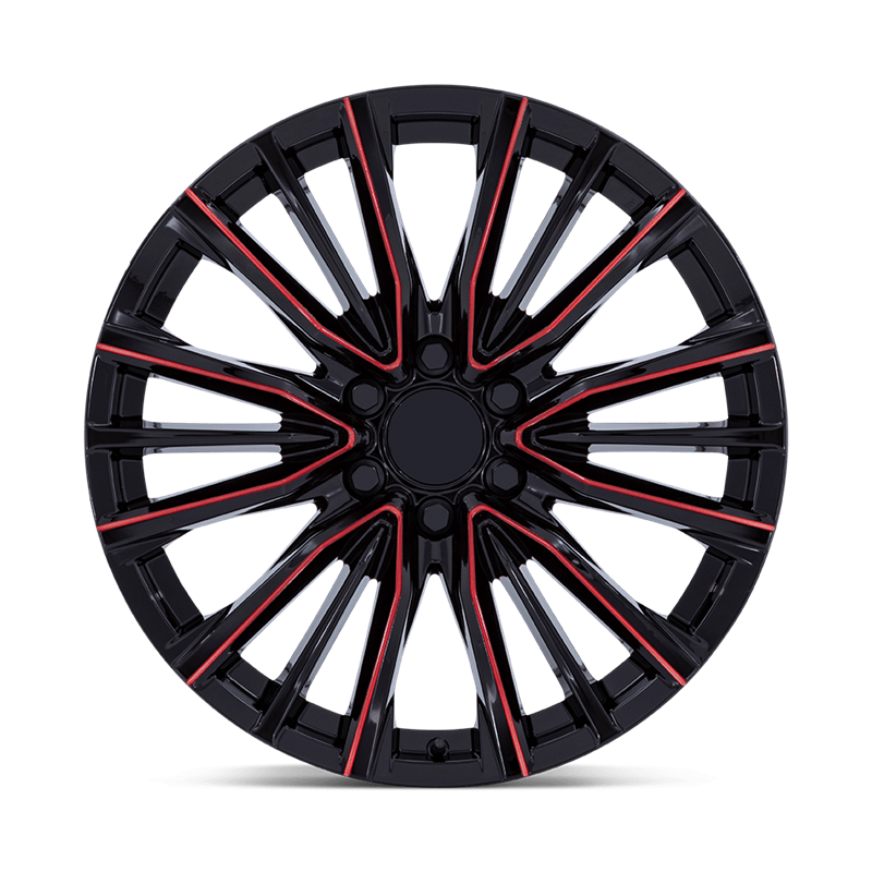 Performance Replicas | PR223 22x9.0 ET28 - GLOSS BLACK MILLED RED