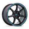 Rotiform | RC208 BPU 18x9.5 ET25 - GLOSS BLACK W/ TEAL STRIPE