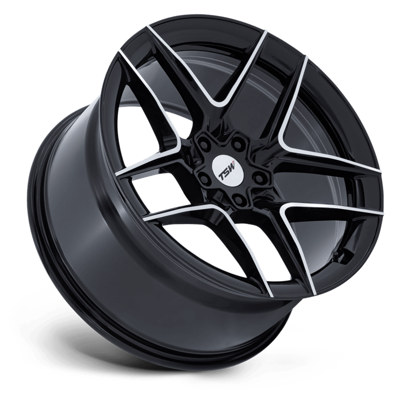 TSW | TW008 SLIPSTREAM 19x8.5 ET25 - GLOSS BLACK W/ MACHINED FACE