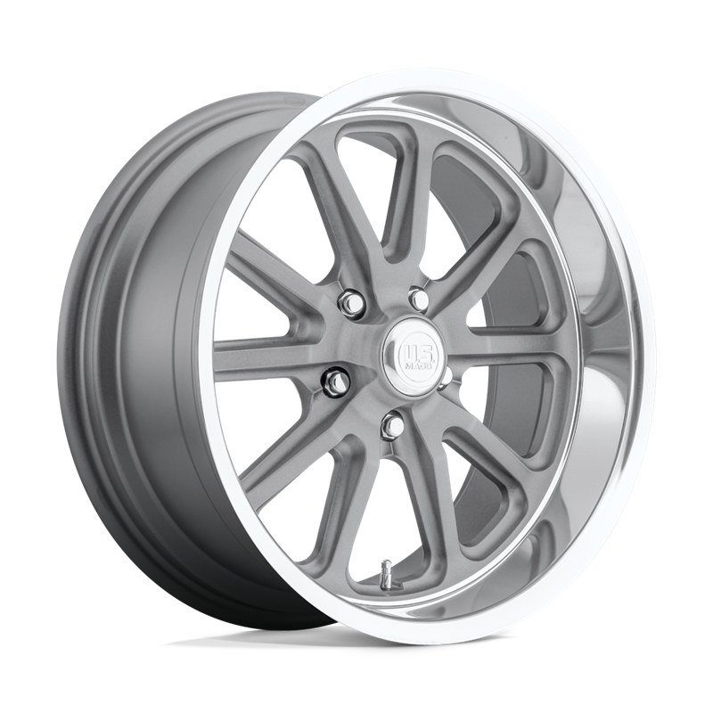 US Mag | U111 RAMBLER 15x8.0 ET1 - TEXTURED GRAY W/ DIAMOND CUT LIP