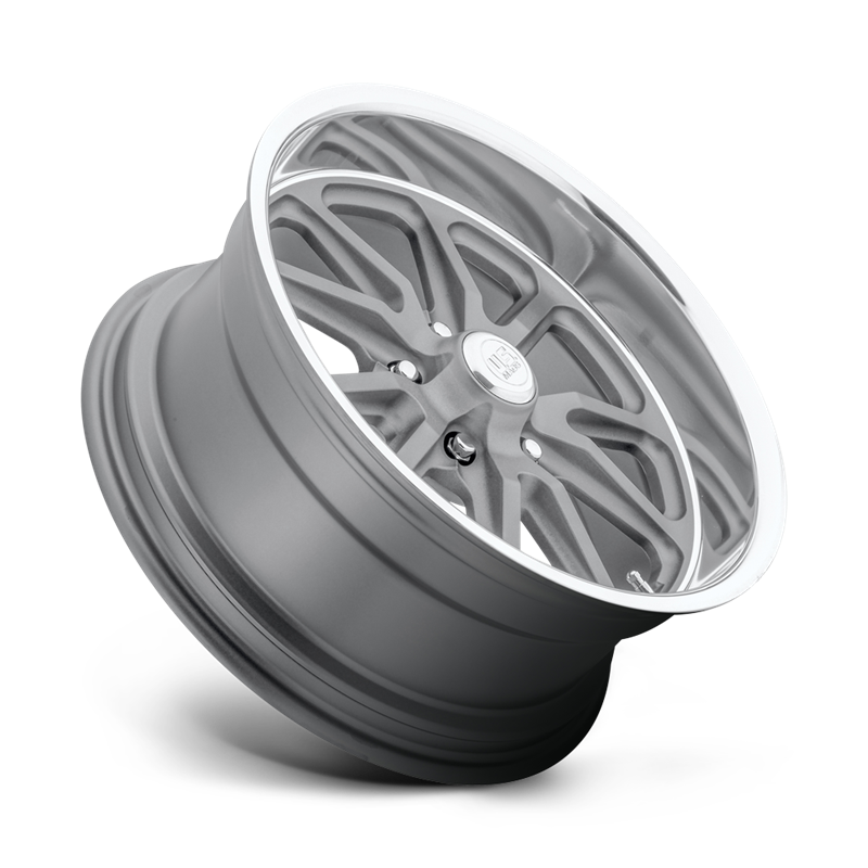 US Mag | U111 RAMBLER 15x8.0 ET1 - TEXTURED GRAY W/ DIAMOND CUT LIP