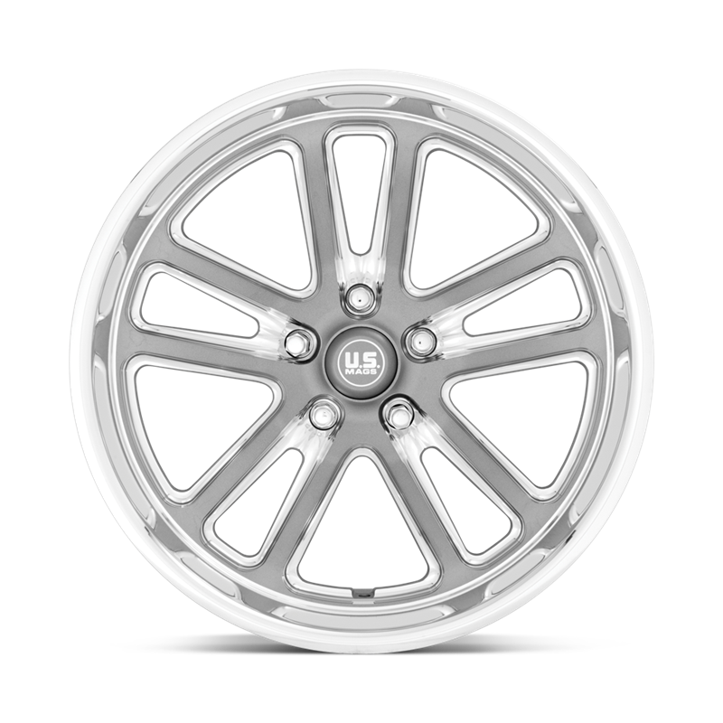 US Mag | U130 BULLET 22x9.0 ET1 - TEXTURED GUN METAL W/ MILLED EDGES