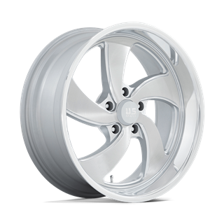 US Mag | U134 DESPERADO 20x8.0 ET1 - SILVER BRUSHED FACE MILLED DIAMOND CUT LIP