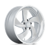 US Mag | U134 DESPERADO 20x8.0 ET1 - SILVER BRUSHED FACE MILLED DIAMOND CUT LIP