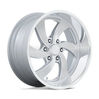 US Mag | U134 DESPERADO 20x9.5 ET1 - SILVER BRUSHED FACE MILLED DIAMOND CUT LIP