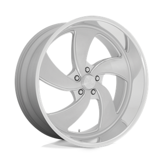 US Mag | U134 DESPERADO 24x10.0 ET5 - SILVER BRUSHED FACE MILLED DIAMOND CUT LIP