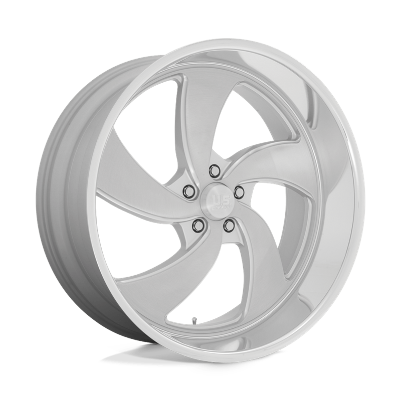 US Mag | U134 DESPERADO 24x10.0 ET5 - SILVER BRUSHED FACE MILLED DIAMOND CUT LIP