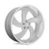 US Mag | U134 DESPERADO 24x10.0 ET5 - SILVER BRUSHED FACE MILLED DIAMOND CUT LIP