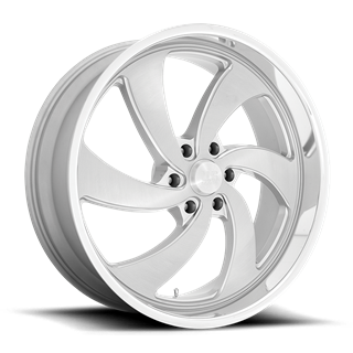 US Mag | U134 DESPERADO 24x9.0 ET25 - SILVER BRUSHED FACE MILLED DIAMOND CUT LIP