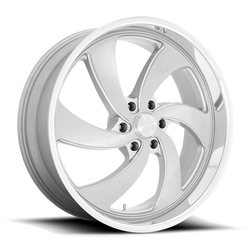 US Mag | U134 DESPERADO 24x9.0 ET25 - SILVER BRUSHED FACE MILLED DIAMOND CUT LIP