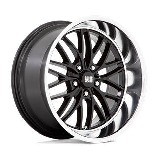 US Mag | U138 SANTA CRUZ 20x8.5 ET6 - GLOSS BLACK W/ DIAMOND CUT LIP