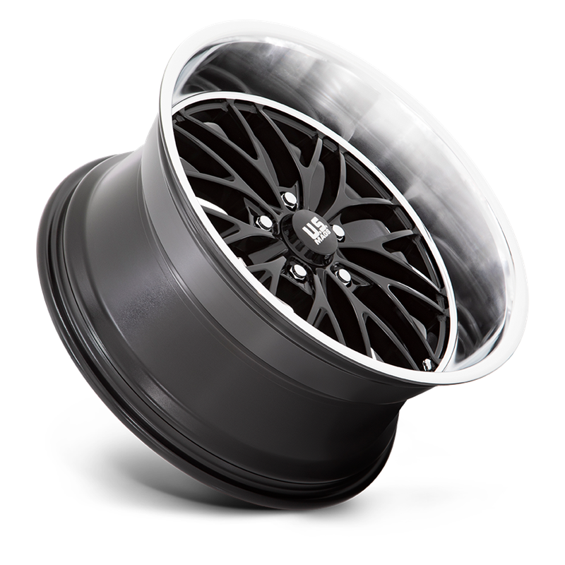 US Mag | U138 SANTA CRUZ 20x8.5 ET6 - GLOSS BLACK W/ DIAMOND CUT LIP