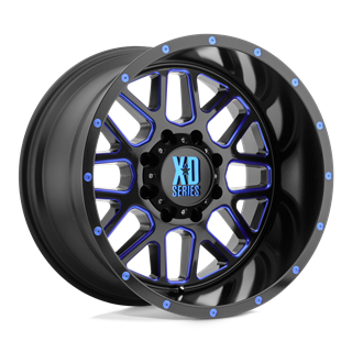 XD Wheels | XD820 GRENADE 20x10.0 ET-24 - SATIN BLACK MILLED W/ BLUE TINTED CLEAR COAT