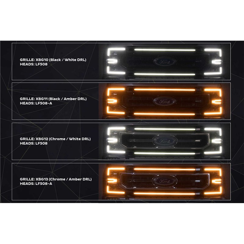 Morimoto | XBG LED Grille (Black / Amber DRL) - F-250 / F-350 Super Duty 2020-2022 Morimoto Grilles