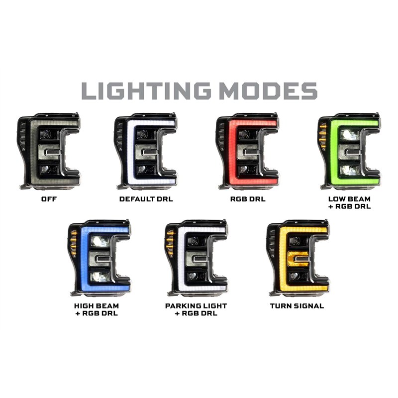 Morimoto | XRGB LED Headlights (Set) - F-250 / F-350 Super Duty 2017-2019 Morimoto Phares avant