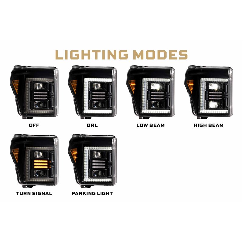 Morimoto | XB Hybrid LED Headlights (Set) - F-250 / F-350 Super Duty 2011-2016 Morimoto Phares avant