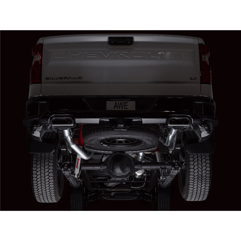 AWE Tuning | 0FG Cat-Back Split Rear Exit Exhaust - Silverado / Sierra 1500 6.2L 2019-2026