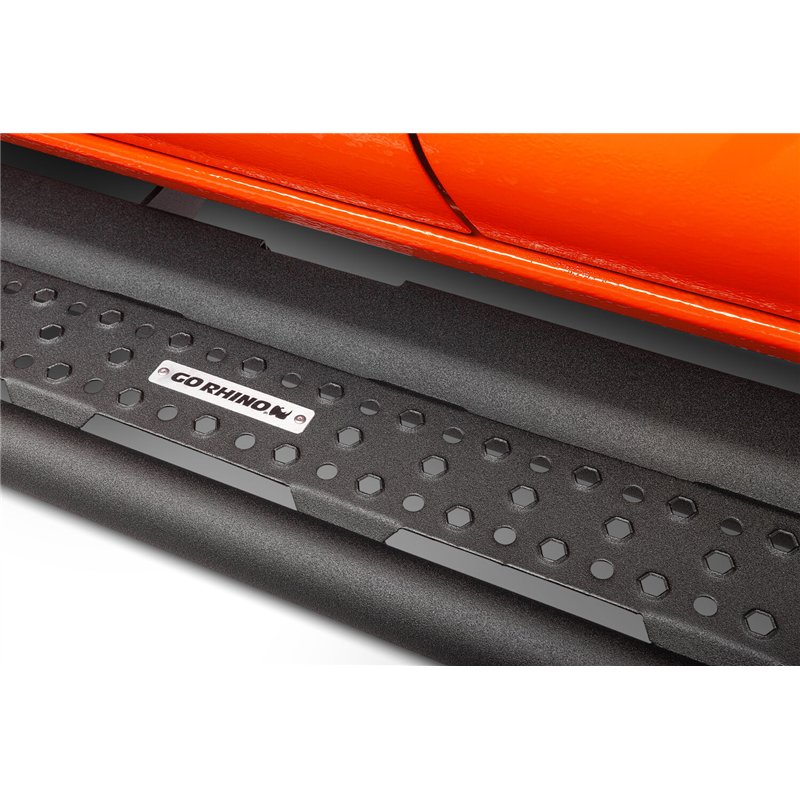 Go Rhino | Dominator Xtreme D6 Side Steps with Rocker Panel Mounting Brackets Kit - Wrangler (JL) 2018-2025