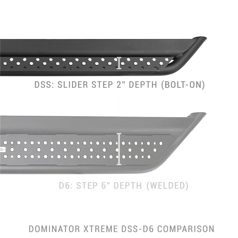 Go Rhino | Dominator Xtreme DSS Side Steps w/ Mounting Brackets Kit - Textured Black - Ranger 2.3T / 2.7T / 3.0T 2019-2025