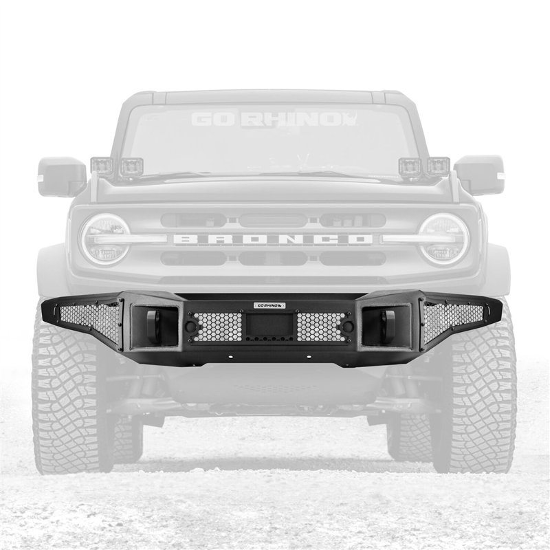 Go Rhino | Rockline Winch-Ready Front Full Width Bumper For Ford Bronco - Bronco 2.3T / 2.7T / 3.0T 2021-2024