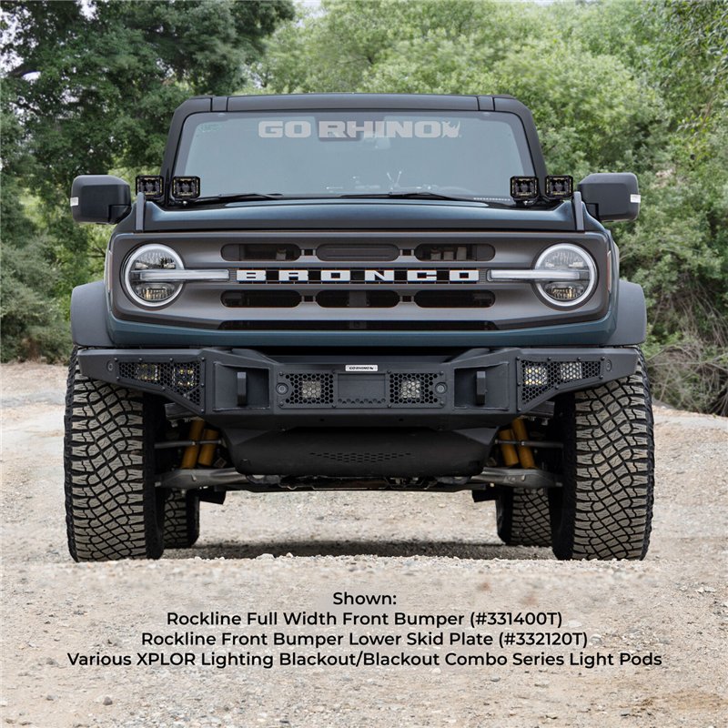 Go Rhino | Rockline Winch-Ready Front Full Width Bumper For Ford Bronco - Bronco 2.3T / 2.7T / 3.0T 2021-2024