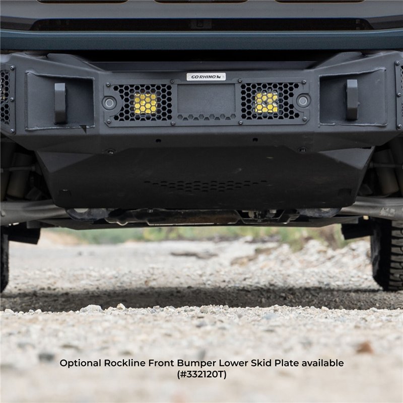 Go Rhino | Rockline Winch-Ready Front Full Width Bumper For Ford Bronco - Bronco 2.3T / 2.7T / 3.0T 2021-2024