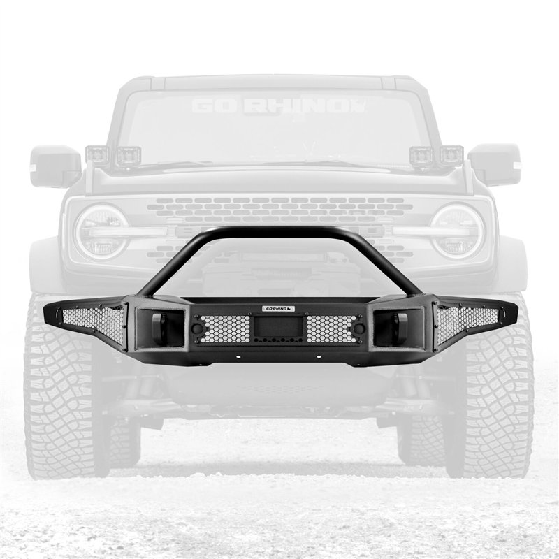 Go Rhino | Rockline Winch-Ready Front Full Width Bumper With Overrider For Ford Bronco - Bronco 2.3T / 2.7T / 3.0T 2021-2024