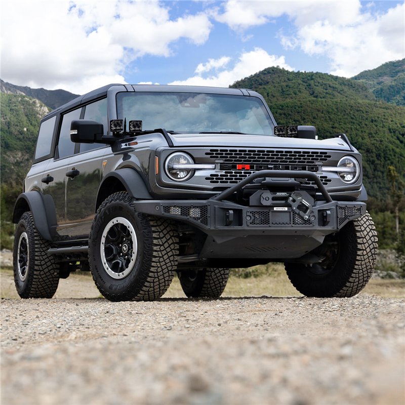 Go Rhino | Rockline Winch-Ready Front Full Width Bumper With Overrider For Ford Bronco - Bronco 2.3T / 2.7T / 3.0T 2021-2024