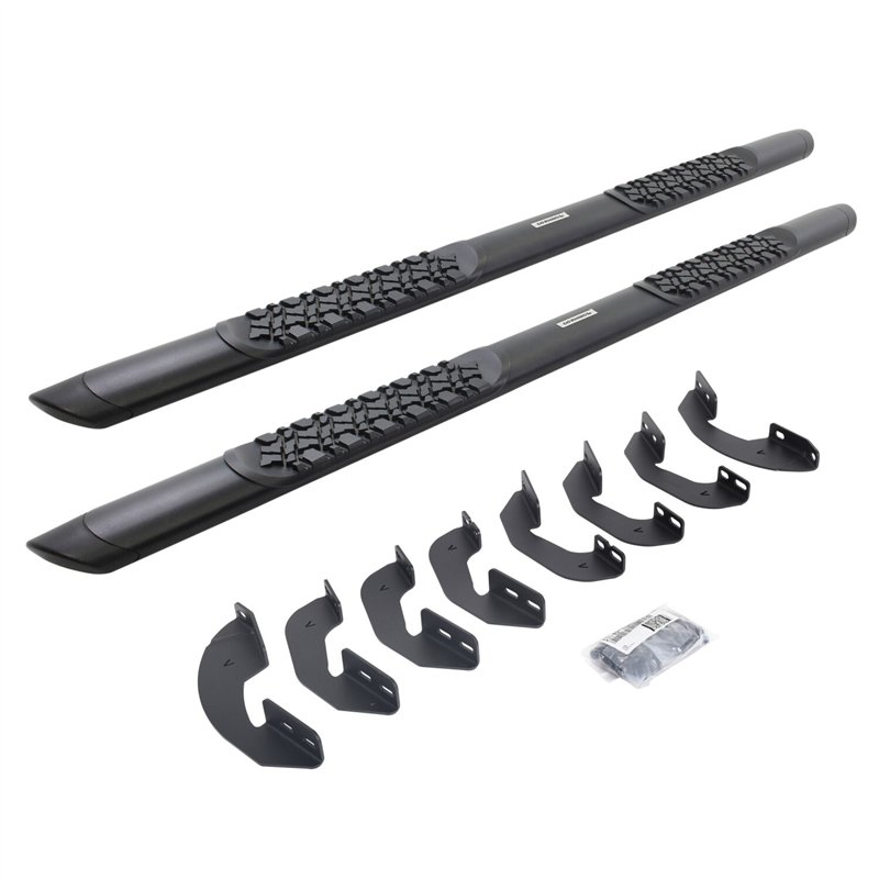 Go Rhino | V-Series V3 Aluminum Side Steps with Mounting Brackets Kit - TextBlack -Crew Max - Tundra 2007-2021