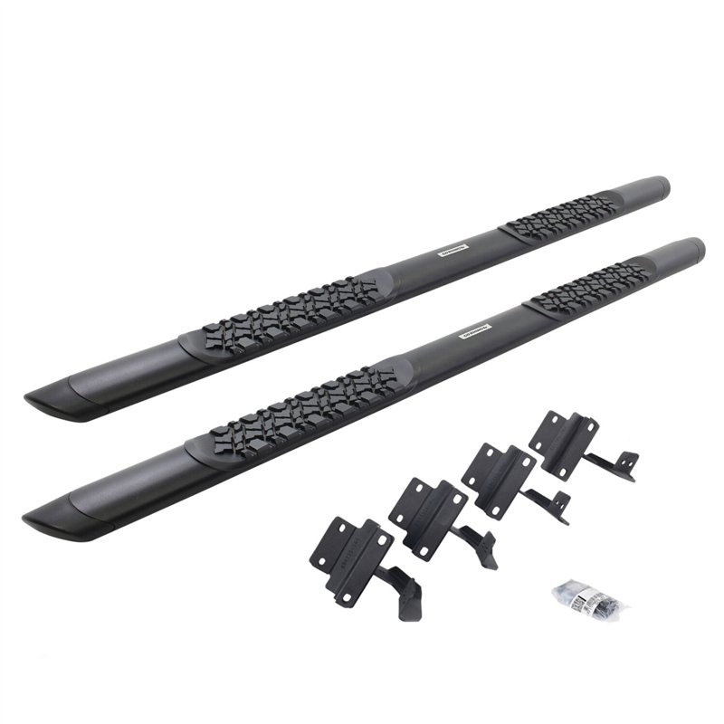 Go Rhino | V-Series V3 Aluminum Side Steps and Mounting Brackets Kit - Textured Black - F-150 / F-250 / F-350 2015-2025