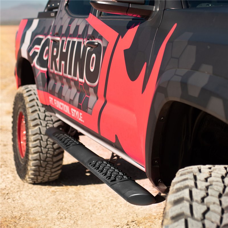 Go Rhino | V-Series V3 Aluminum Side Steps w Mounting Brackets Kit - TextBlack - Double Cab - Tundra 2007-2021