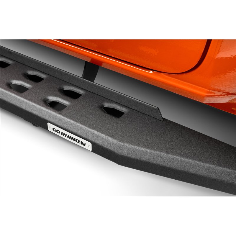 Go Rhino | RB20 Slim Line Running Boards with Brackets Kit - Crew Max Only - Tundra 2007-2021