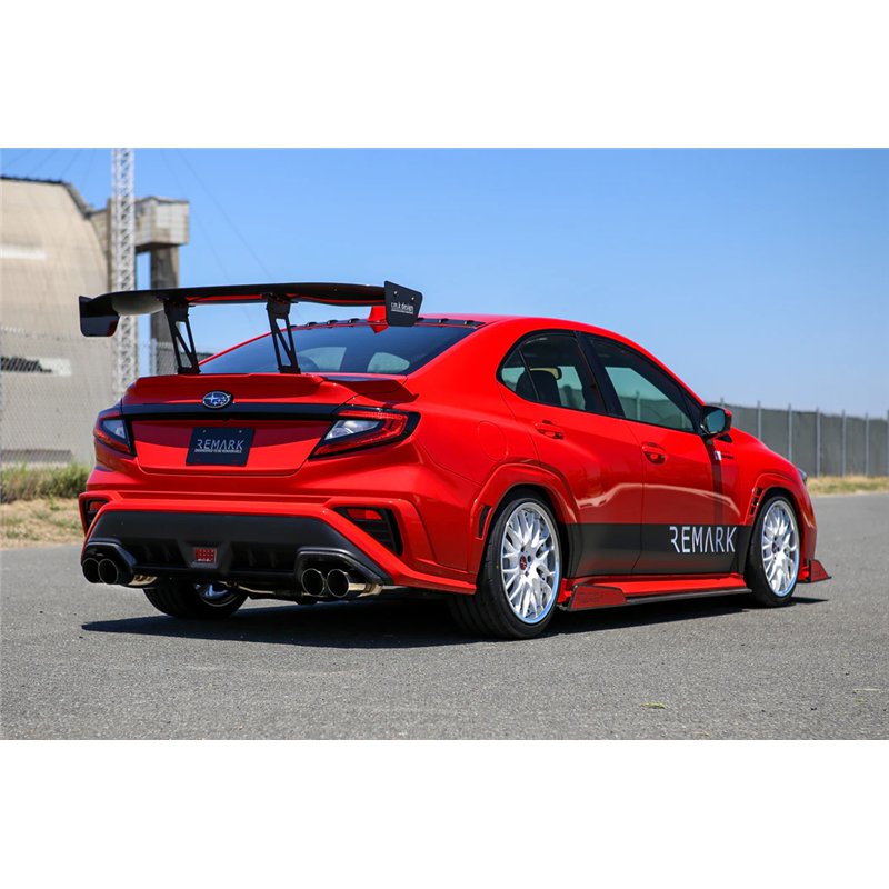 REMARK | Catback Exhaust, Stainless Single 4" Quad Tips (Non-Resonated) - WRX 2.4T 2022-2025 REMARK Cat-Back Exhausts