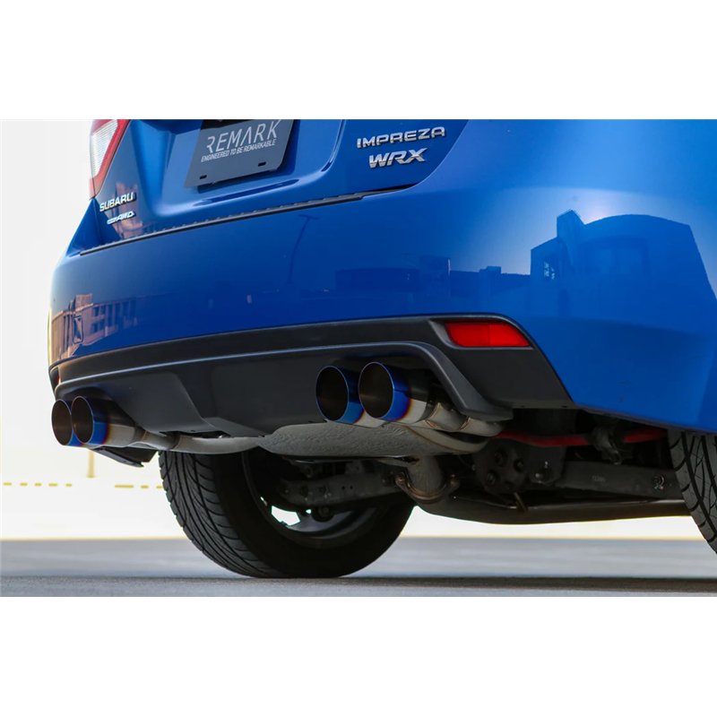REMARK | Catback Exhaust, Sports Touring Spec, Burnt Quad Tips (non-resonated) - WRX / WRX STi 2008-2014 REMARK Cat-Back Exha...