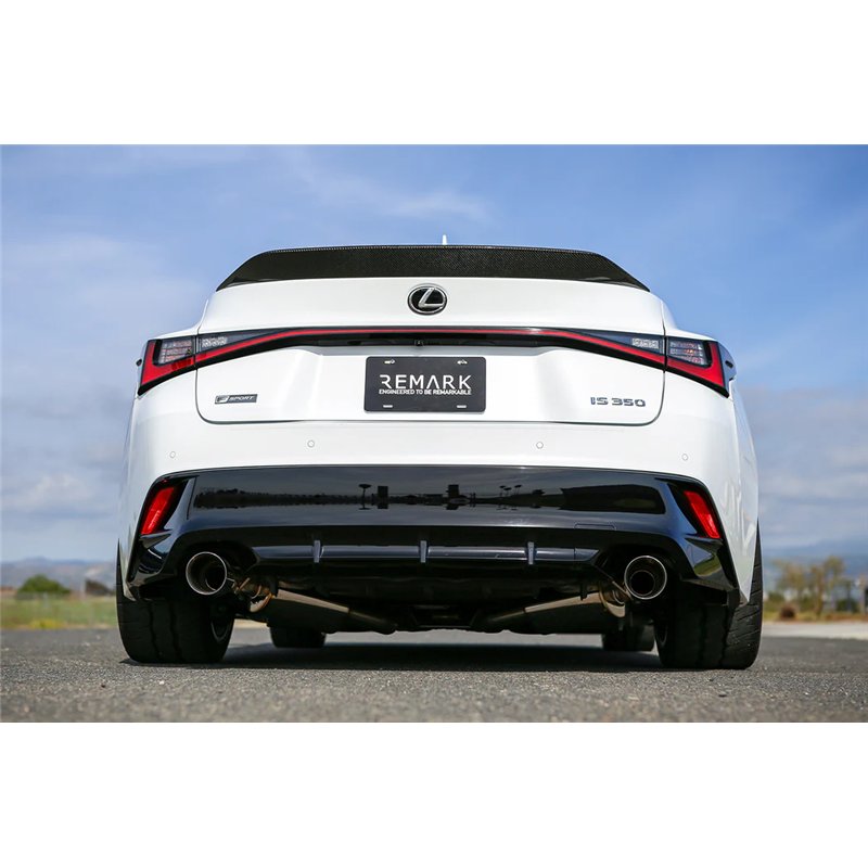 REMARK | Axleback Exhaust, Stainless Double Wall Tip (Muffler Version) - IS300 / IS350 2.0T / 3.5L 2021-2025 REMARK Axle-Back...
