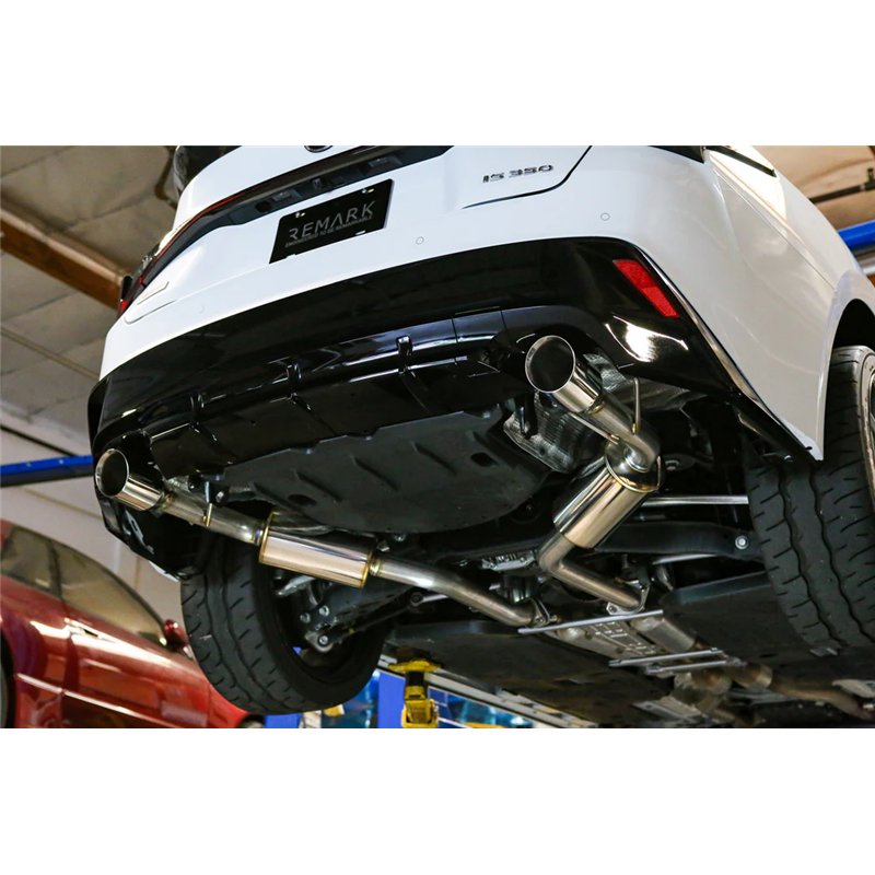REMARK | Axleback Exhaust, Stainless Double Wall Tip (Muffler Version) - IS300 / IS350 2.0T / 3.5L 2021-2025 REMARK Axle-Back...