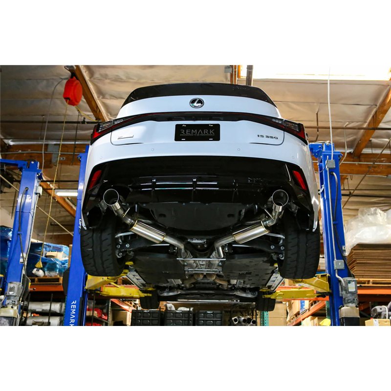 REMARK | Axleback Exhaust, Stainless Double Wall Tip (Muffler Version) - IS300 / IS350 2.0T / 3.5L 2021-2025 REMARK Axle-Back...