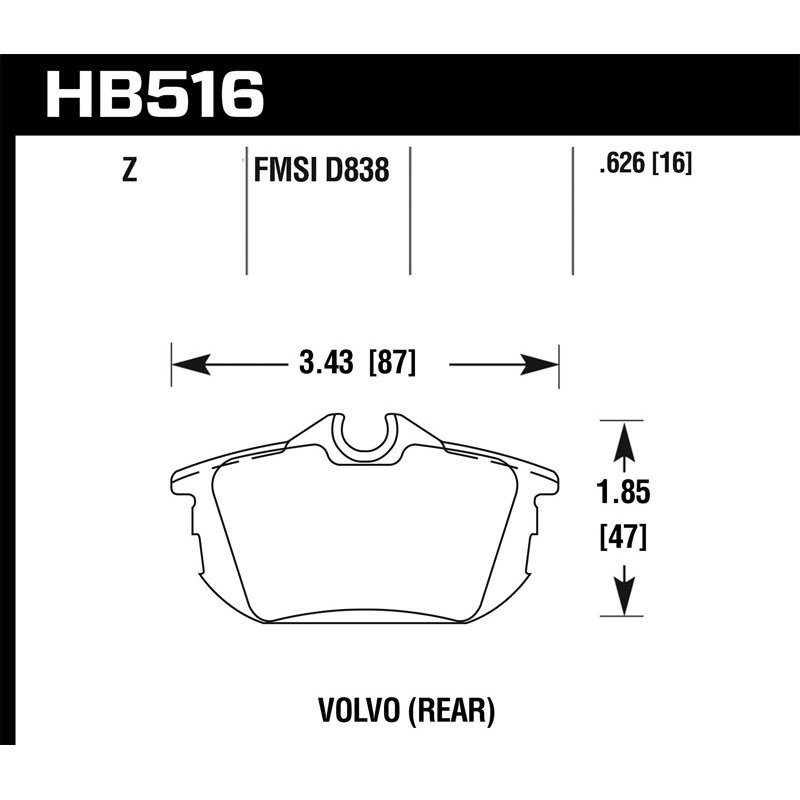 Hawk Performance | Performance Ceramic Disc Brake Pad - Rear - S40 / Base / LSE / V40 1.9T 2000-2004