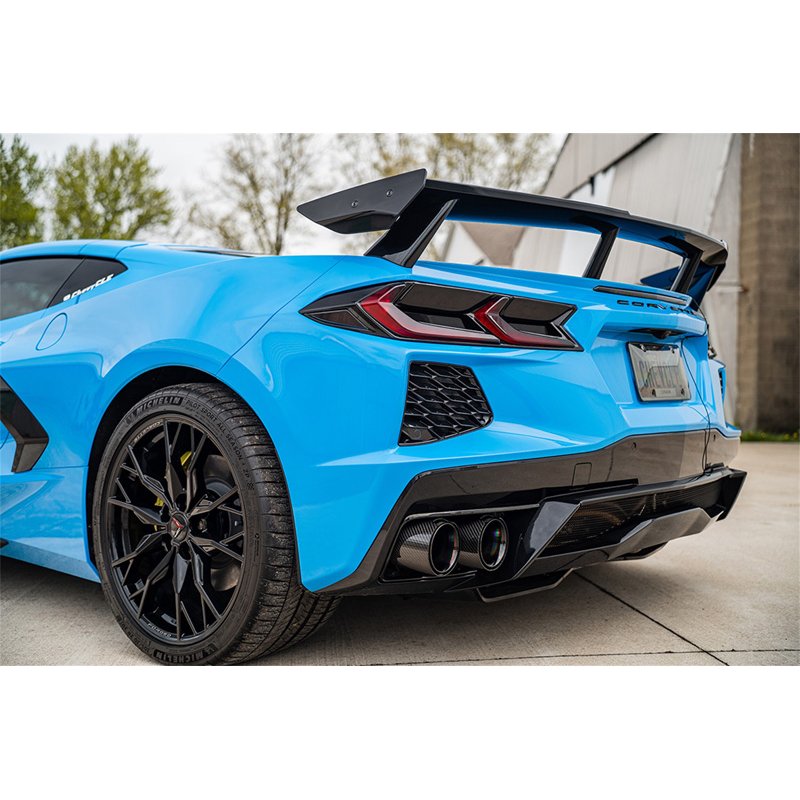 CORSA | 3.0in. Cat-Back 4 Valve Dual Rear Exit NPP Exhaust System with Carbon Fiber/Blac - Corvette / Stingray 6.2L 2020-2025