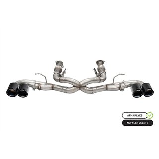 CORSA | 3.0in. Muffler Delete Cat-Back Exhaust System with AFM Valve with 4.5in. Carbon - Corvette / Stingray 6.2L 2020-2025