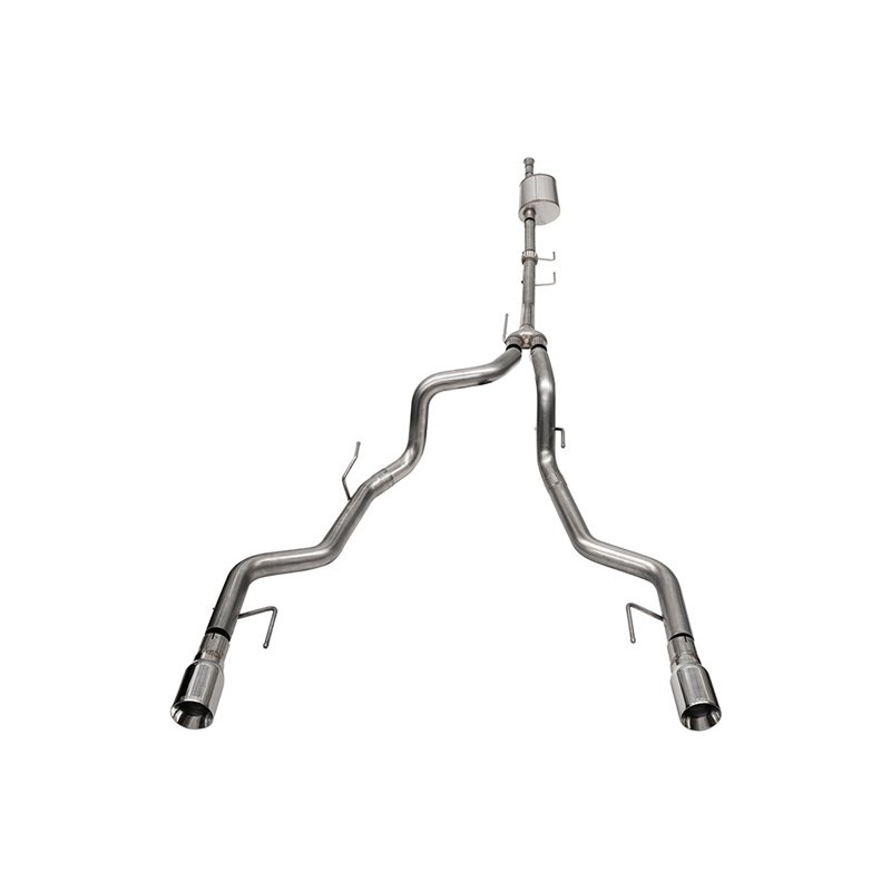CORSA | 3.0in. to 2.75in. Dual Rear Exit Cat-back Exhaust System with 4.0in. Polished St - F-150 3.5T 2021-2025
