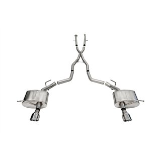 CORSA | 2.5in. Dual Rear Exit Cat-Back Exhaust System with Single 4.5in. Polished Pro-Se - Durango 5.7L 2011-2025